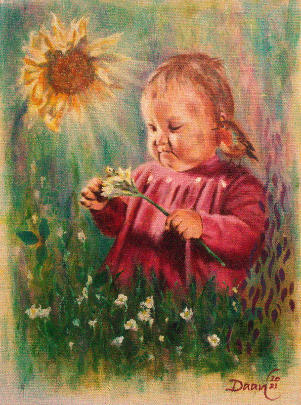 één met de bloem